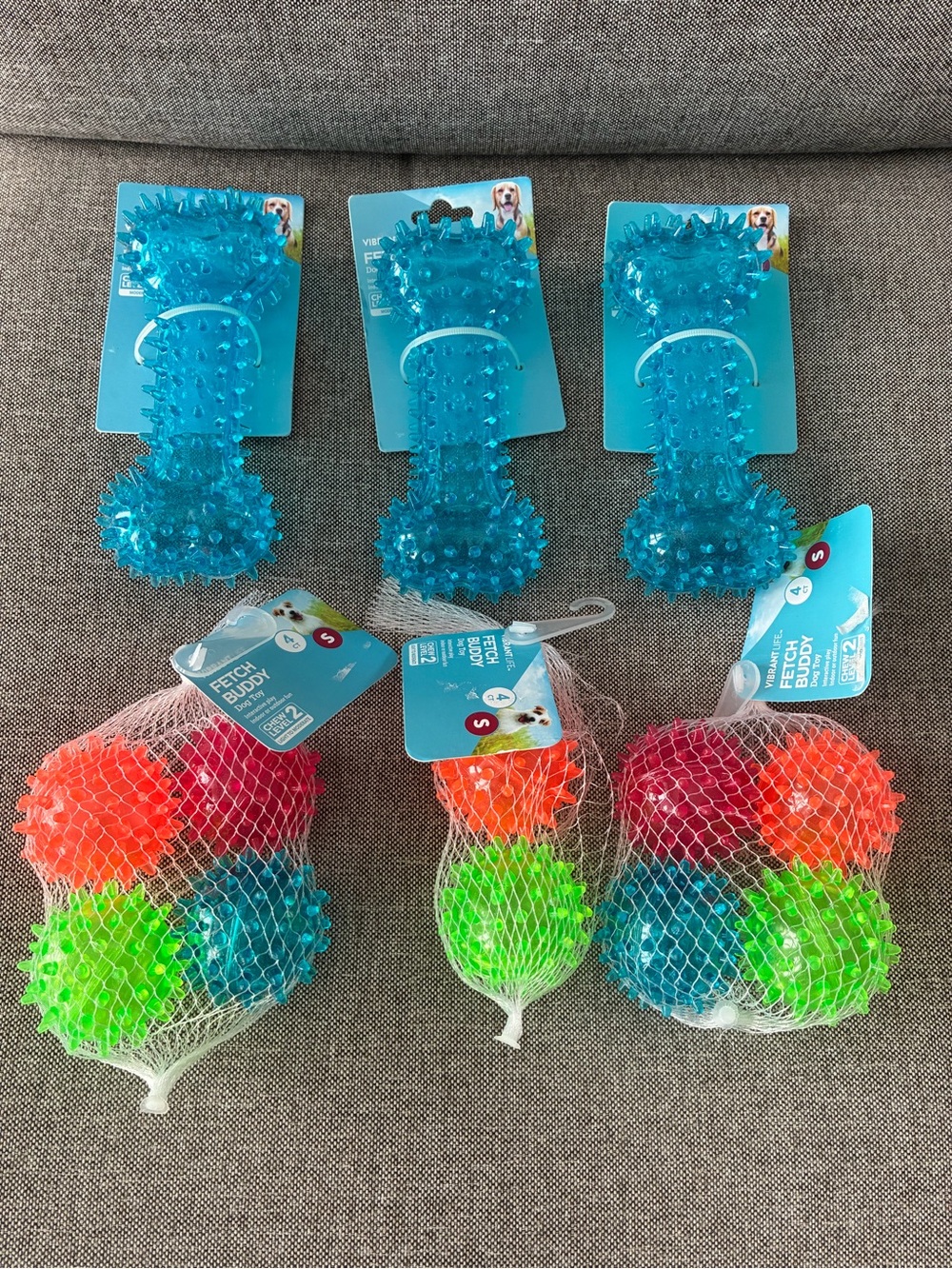 NEW! Vibrant Life Fetch Buddy Dog Toys 3 Bones / 10 Balls Size Small & Medium